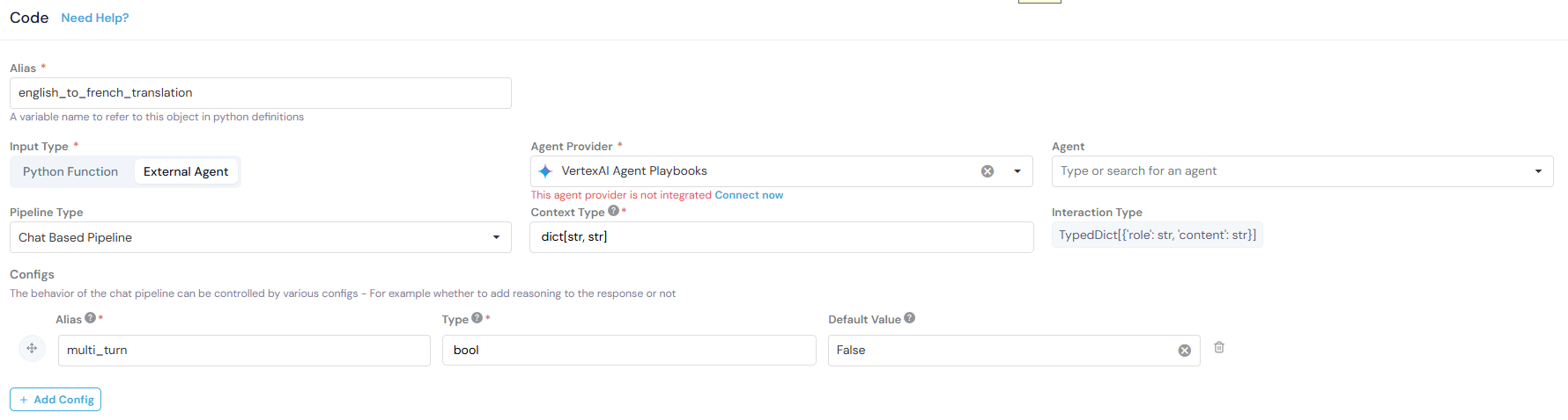 Pipeline Code Configuration