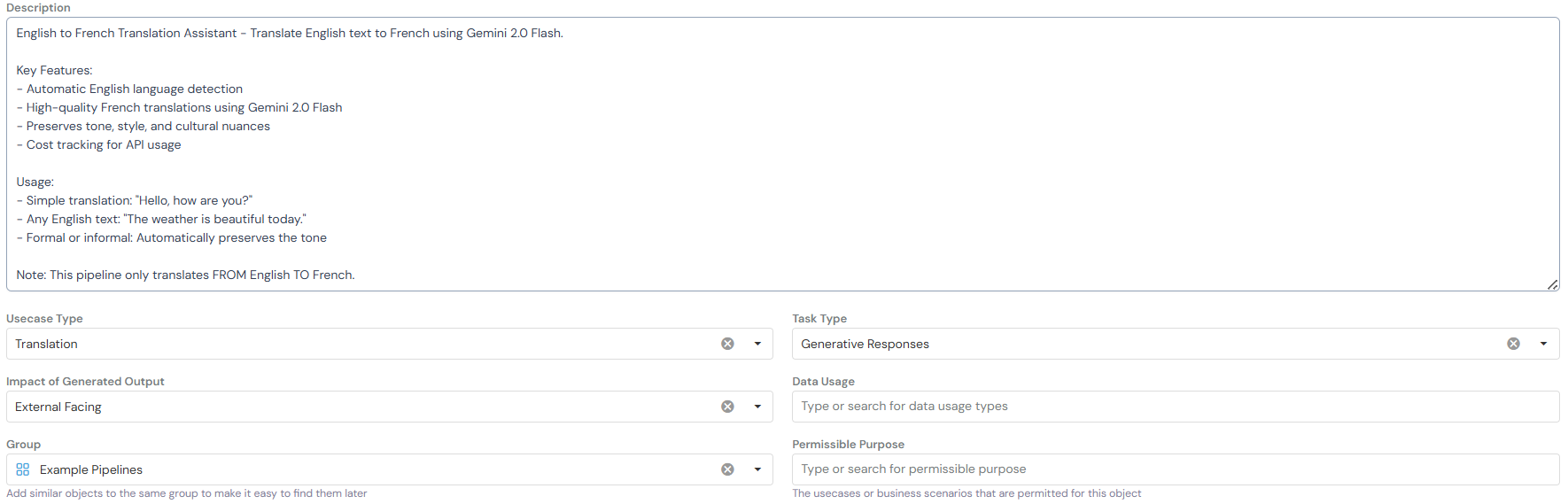 Pipeline Basic Information