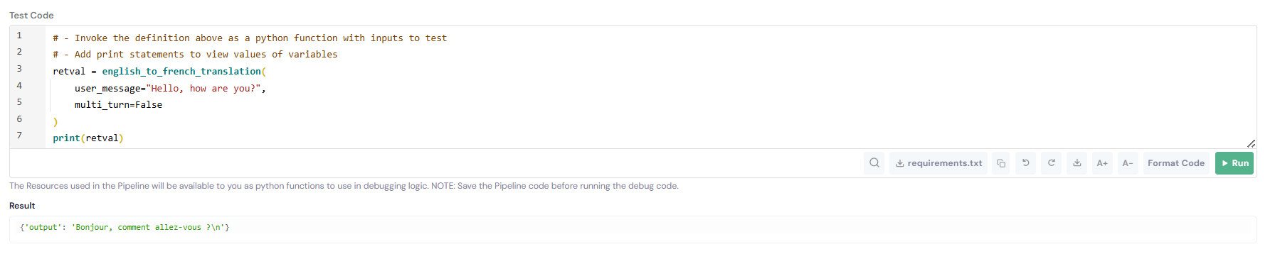 Test Code